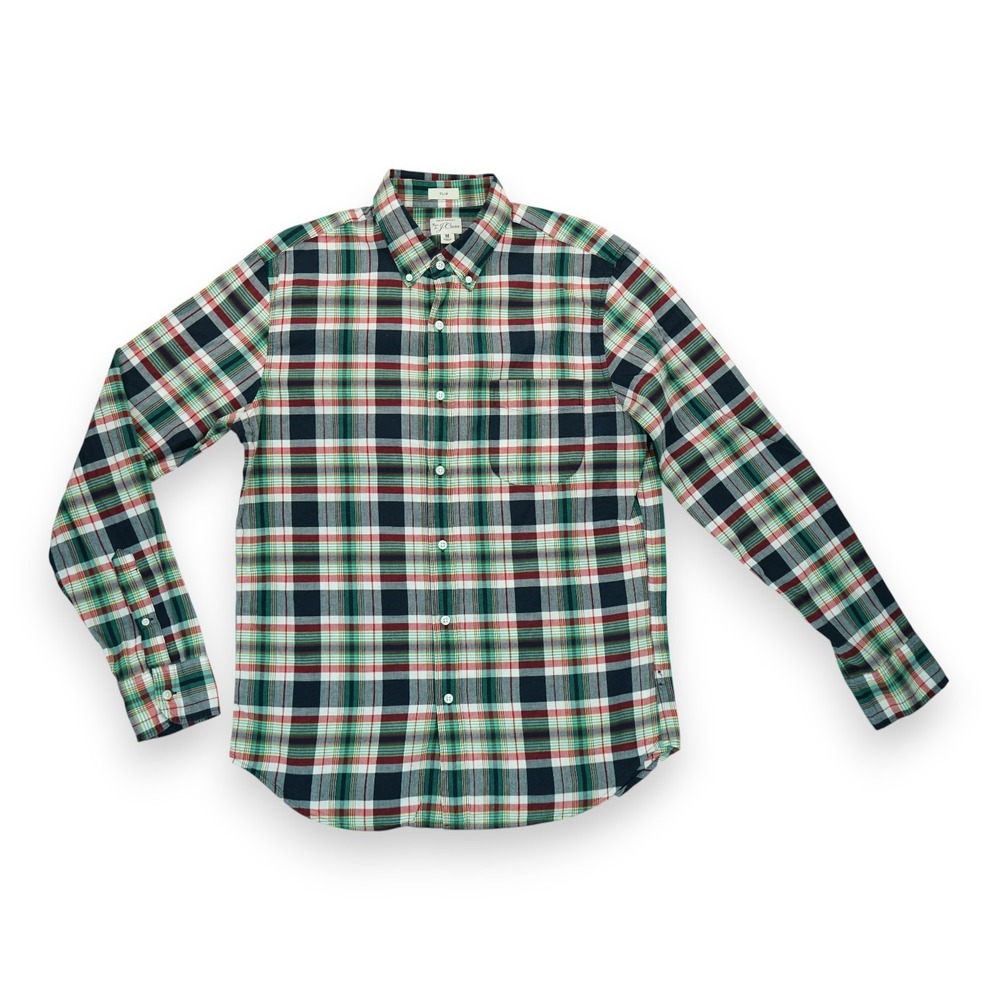 J. Crew Indian Madras Shirt Mens Size Medium Checked Button Front Casual.